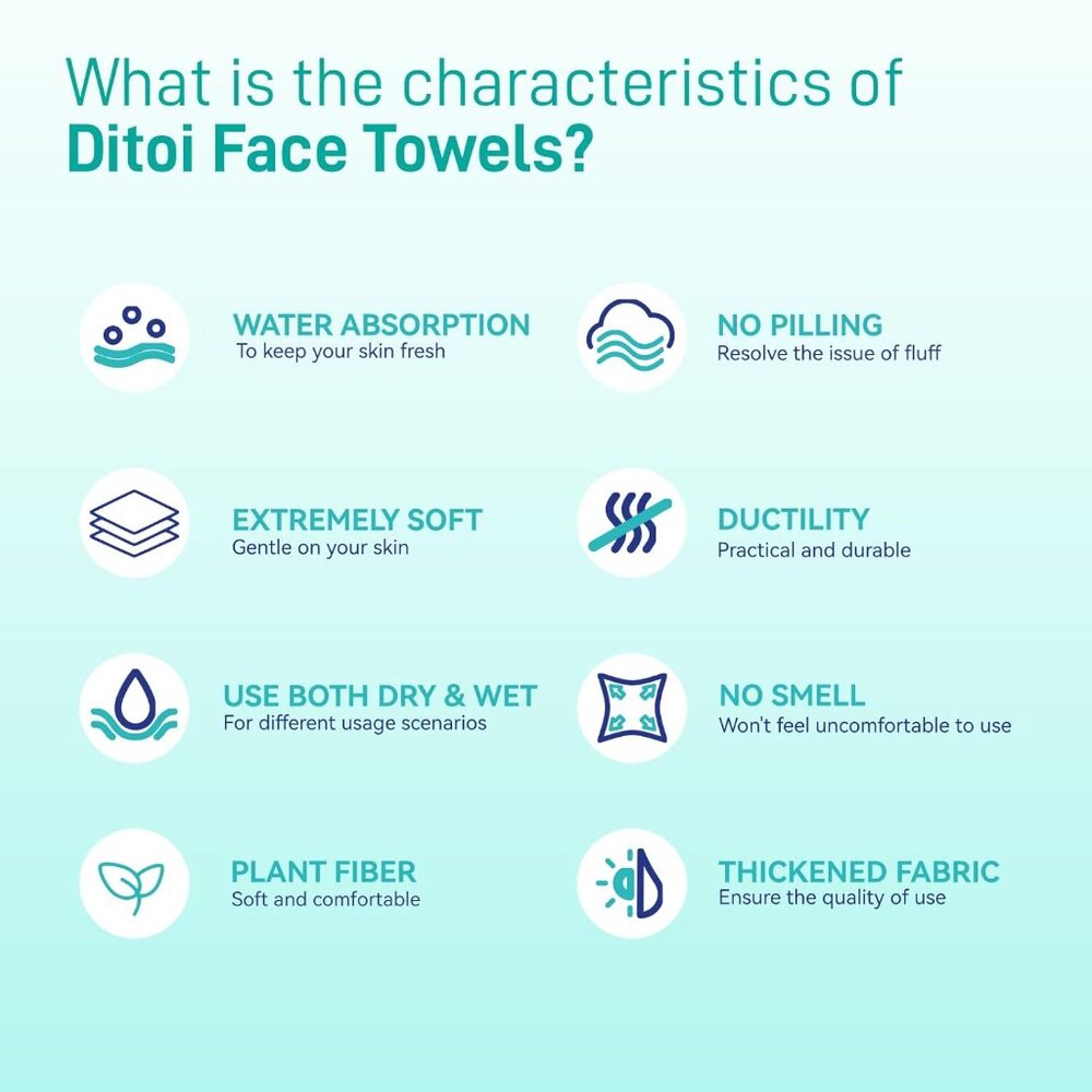 Hypoallergenic 10"x12" Disposable Face Towels - Perfect for Travel & Daily Use - Picture 6 of 9